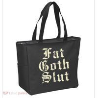 Fat Goth Slut Stylized Big White Font Tote Bag thumb 2
