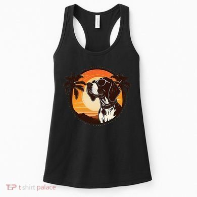 Funny german shorthaired pointer Cute Cool Sunglasses Women's Tank Top