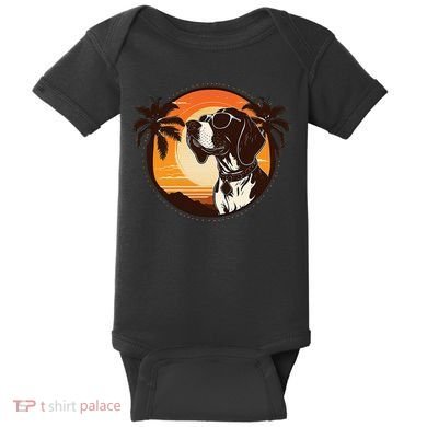 Funny german shorthaired pointer Cute Cool Sunglasses Baby Bodysuit