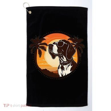 Funny german shorthaired pointer Cute Cool Sunglasses Golf Towel