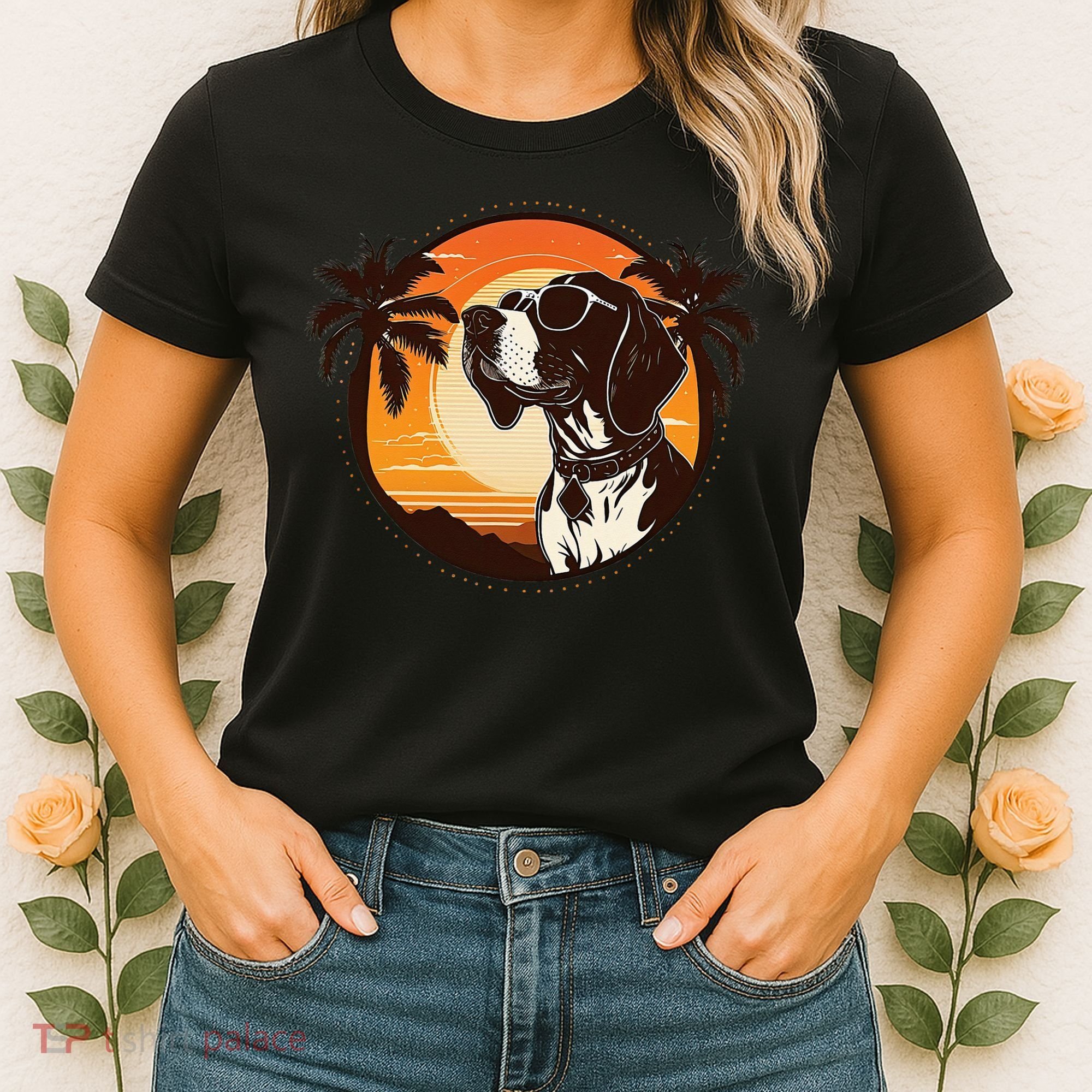 Funny german shorthaired pointer Cute Cool Sunglasses Women's T-Shirt