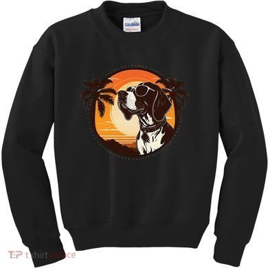 Funny german shorthaired pointer Cute Cool Sunglasses Kids Sweatshirt