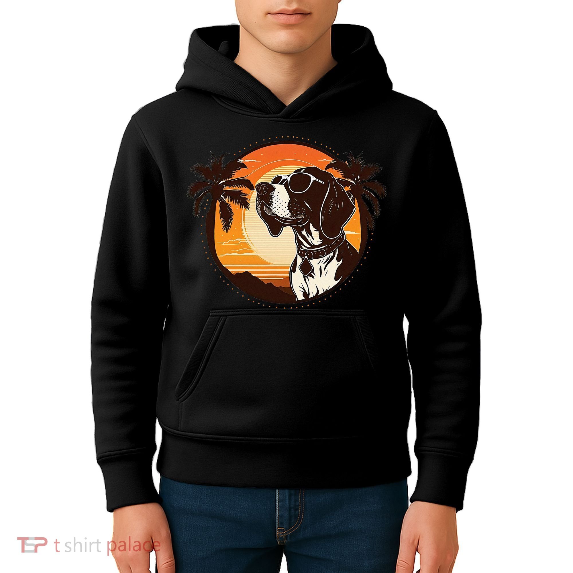 Funny german shorthaired pointer Cute Cool Sunglasses Kids Hoodie