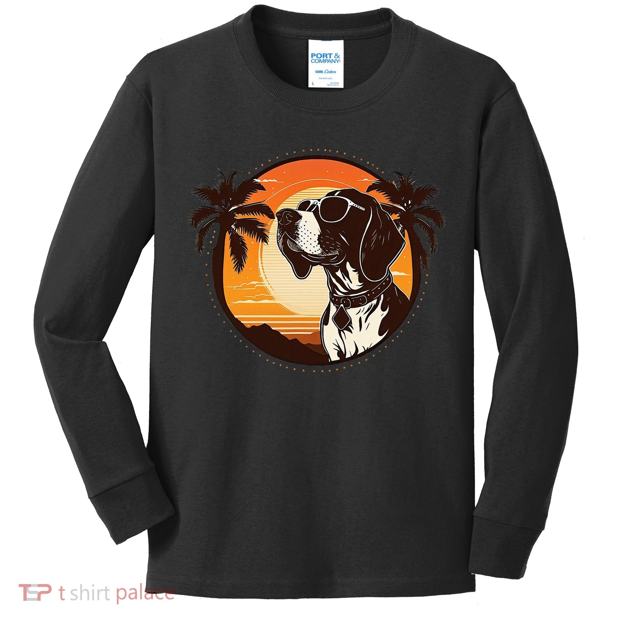 Funny german shorthaired pointer Cute Cool Sunglasses Kids Long Sleeve Shirt