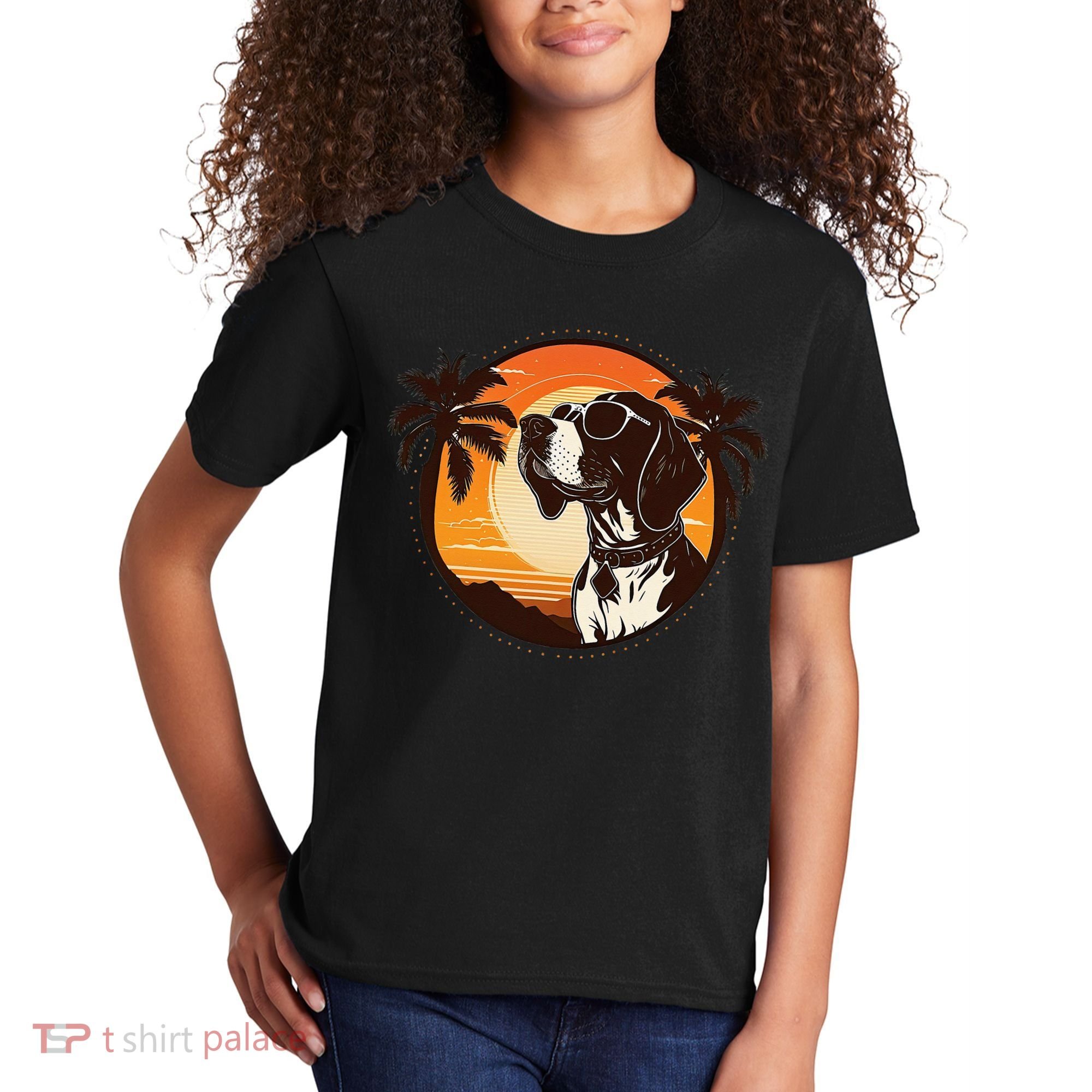 Funny german shorthaired pointer Cute Cool Sunglasses Kids T-Shirt