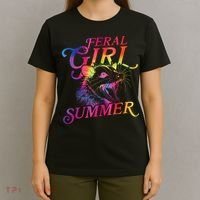 Feral Girl Summer Funny T-Shirt thumb 4
