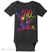 Feral Girl Summer Funny Baby Bodysuit thumb 0