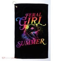 Feral Girl Summer Funny Golf Towel thumb 0