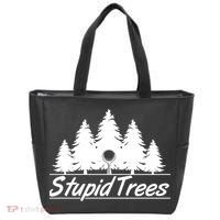 Funny Golfer Stupid Trees Tote Bag thumb 0