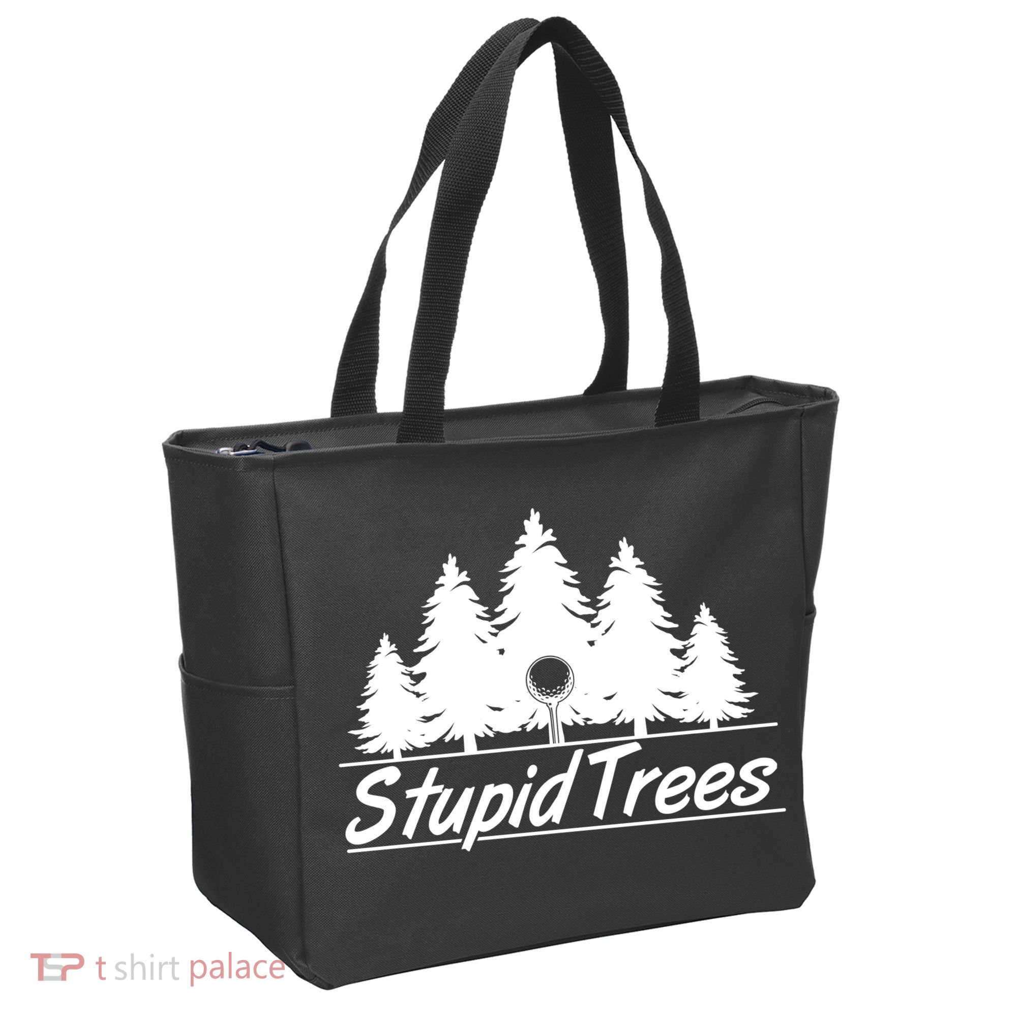 Funny Golfer Stupid Trees Tote Bag