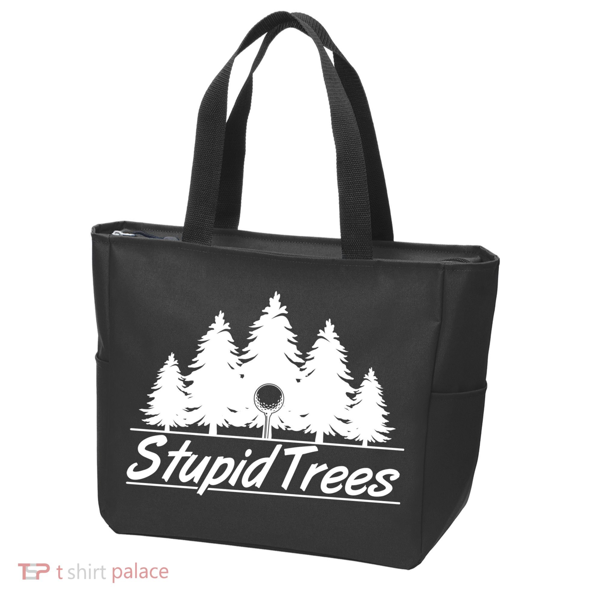 Funny Golfer Stupid Trees Tote Bag