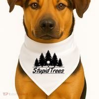 Funny Golfer Stupid Trees USA-Made Doggie Bandana thumb 1
