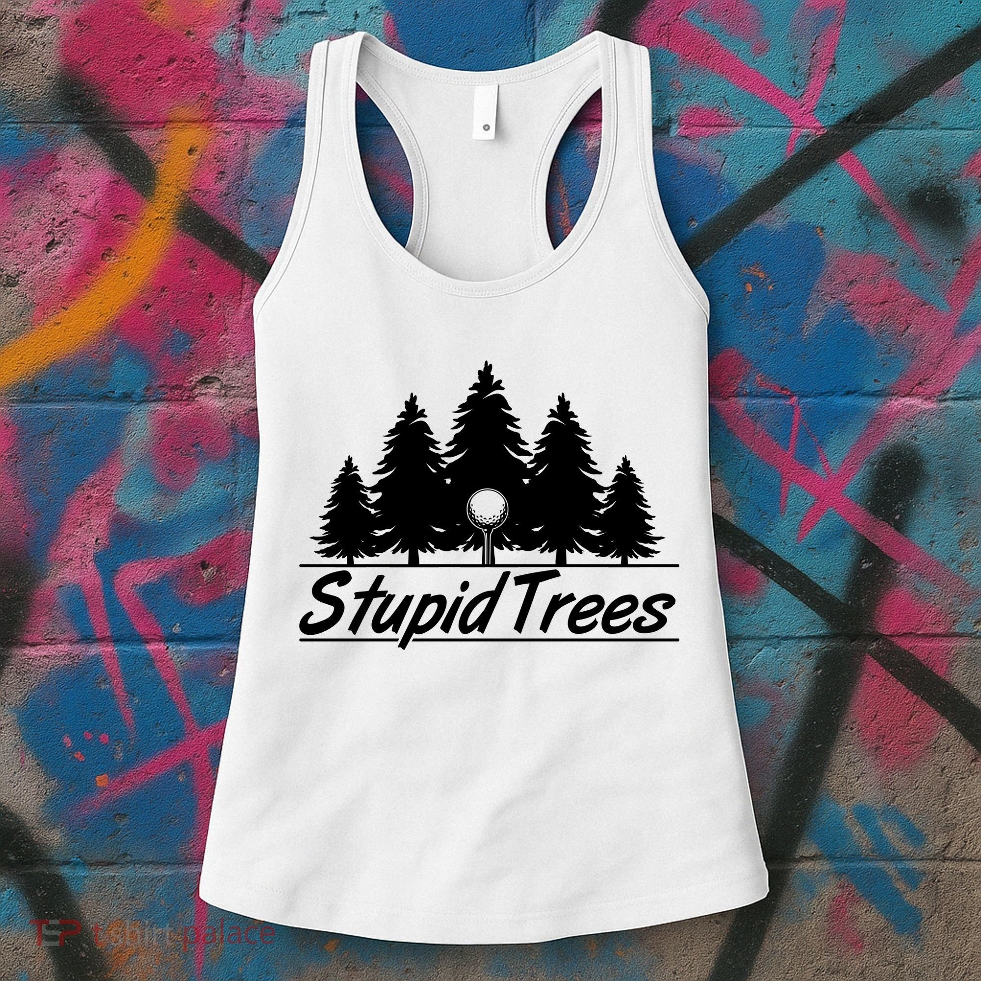 Funny Golfer Stupid Trees Women's Tank Top