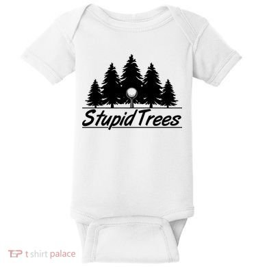 Funny Golfer Stupid Trees Baby Bodysuit
