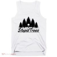Funny Golfer Stupid Trees Tank Top thumb 0