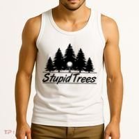 Funny Golfer Stupid Trees Tank Top thumb 3