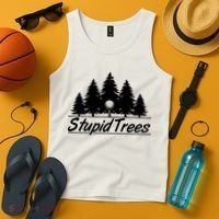 Funny Golfer Stupid Trees Tank Top thumb 4