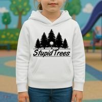 Funny Golfer Stupid Trees Kids Hoodie thumb 3