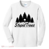 Funny Golfer Stupid Trees Kids Long Sleeve Shirt thumb 0