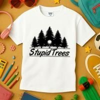 Funny Golfer Stupid Trees Kids T-Shirt thumb 3
