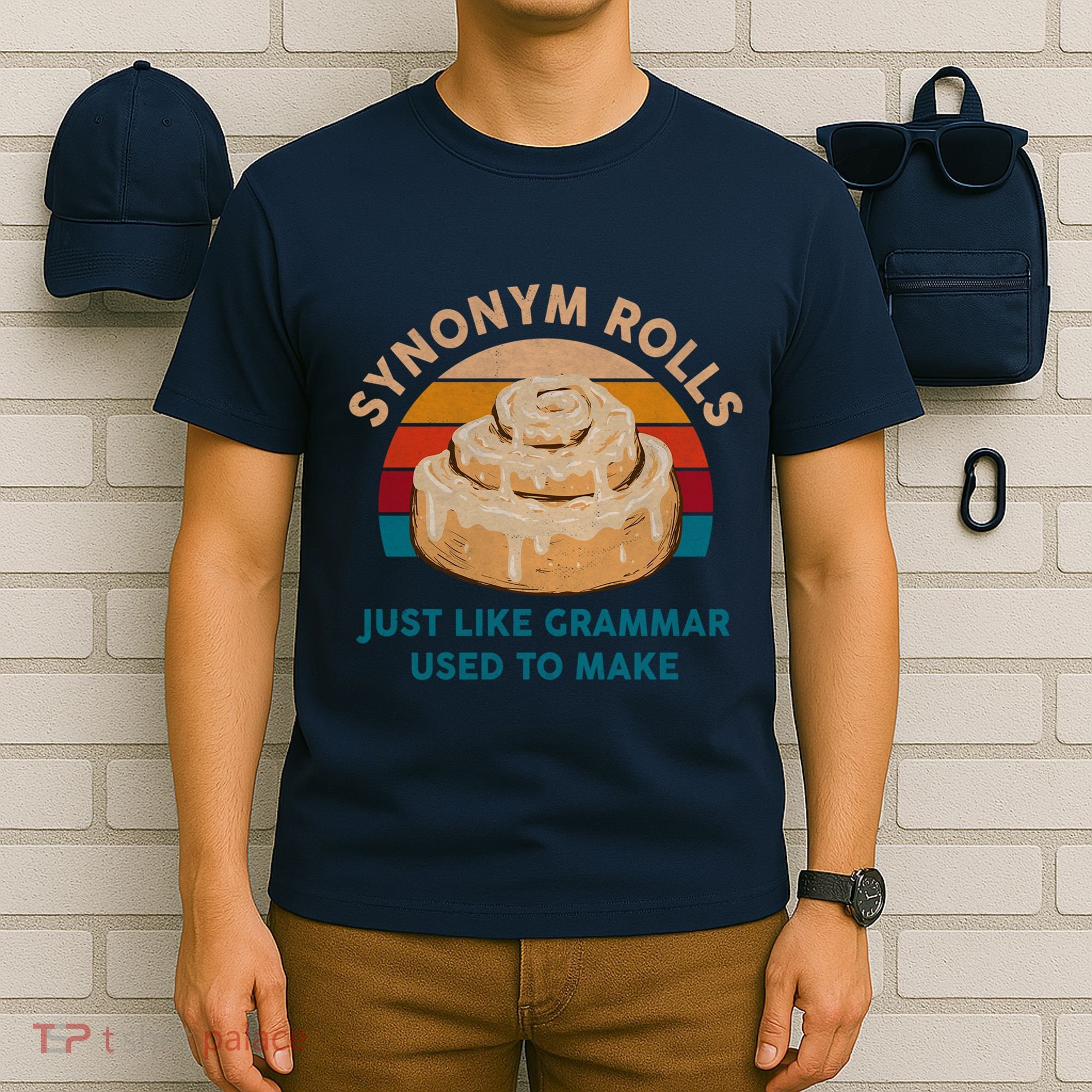 Funny Gift Synonym Rolls English Teacher Student Retro T-Shirt