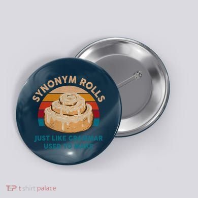 Funny Gift Synonym Rolls English Teacher Student Retro Button