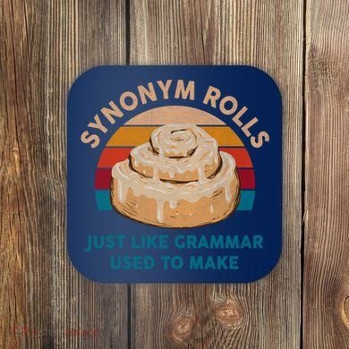 Funny Gift Synonym Rolls English Teacher Student Retro Coaster