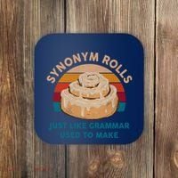 Funny Gift Synonym Rolls English Teacher Student Retro Coaster thumb 0