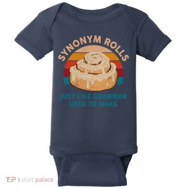 Funny Gift Synonym Rolls English Teacher Student Retro Baby Bodysuit