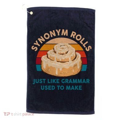 Funny Gift Synonym Rolls English Teacher Student Retro Golf Towel