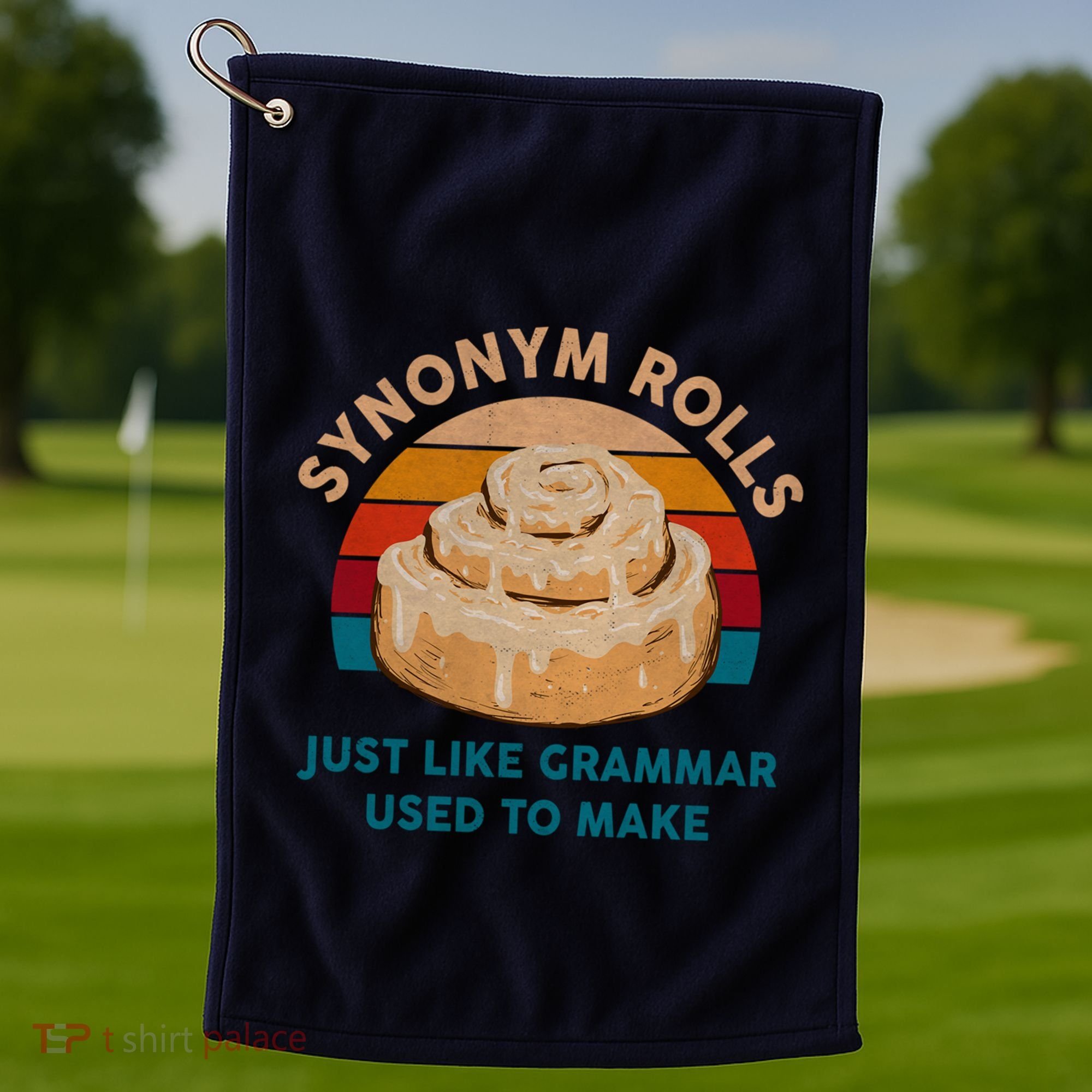 Funny Gift Synonym Rolls English Teacher Student Retro Golf Towel