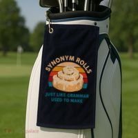 Funny Gift Synonym Rolls English Teacher Student Retro Golf Towel thumb 2