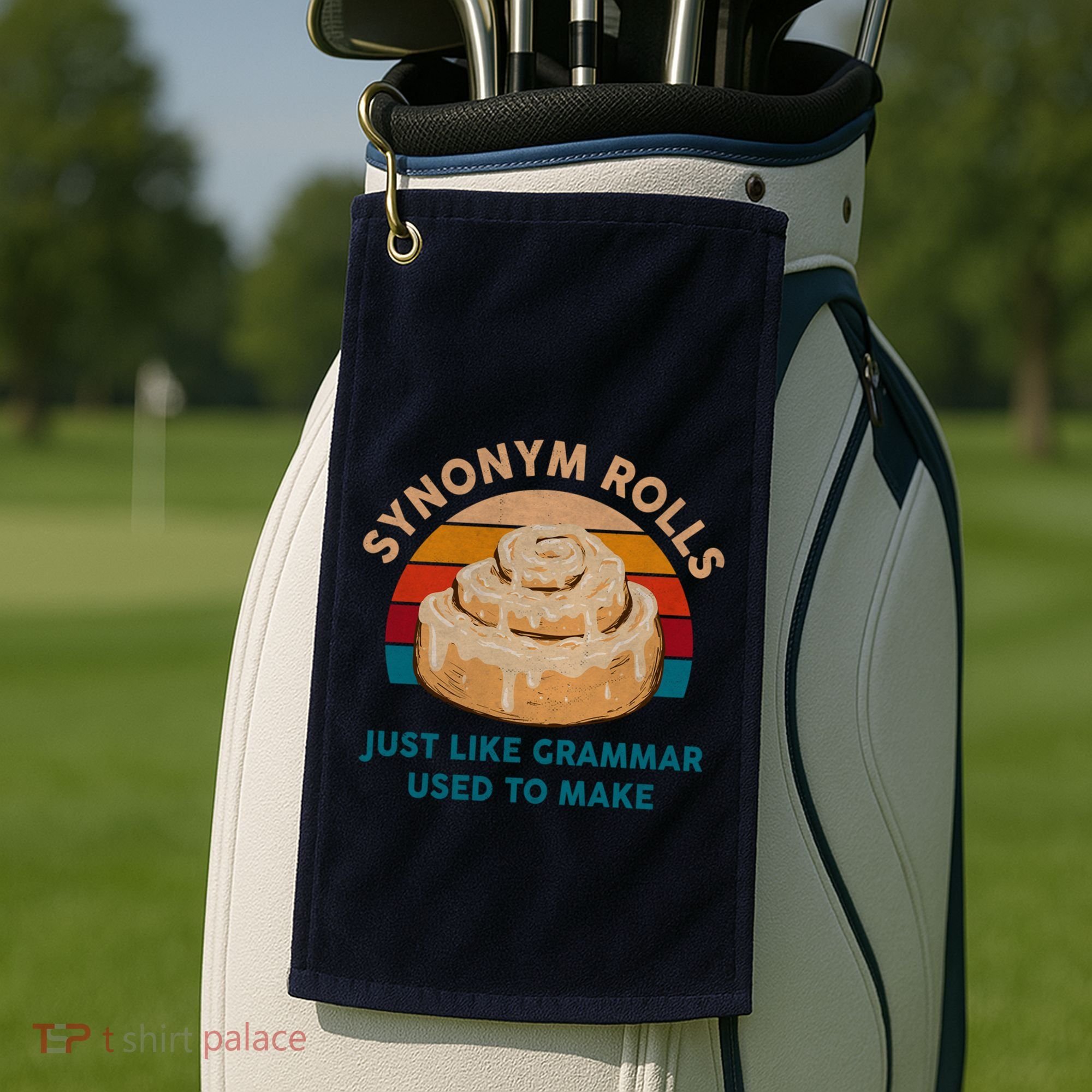 Funny Gift Synonym Rolls English Teacher Student Retro Golf Towel