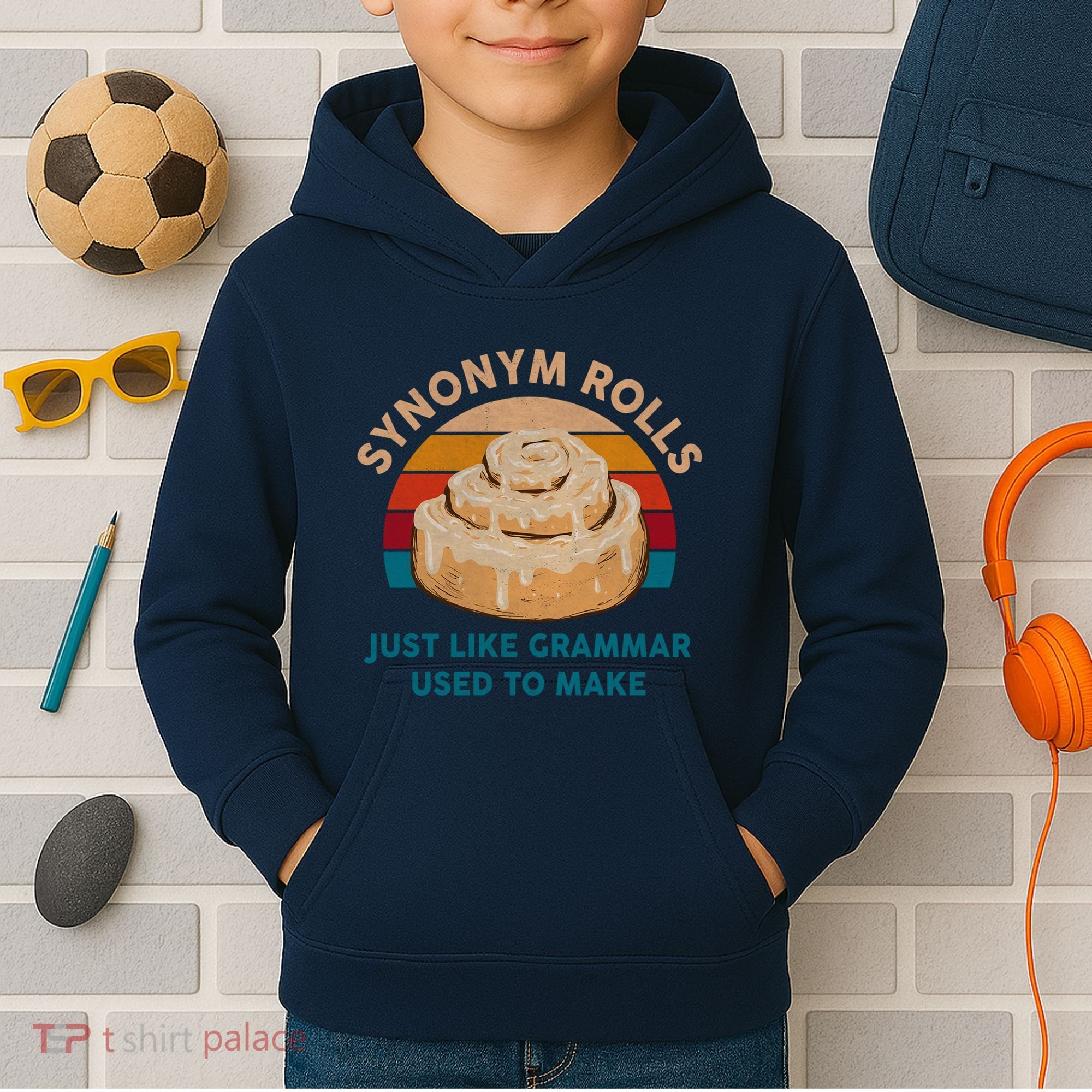 Funny Gift Synonym Rolls English Teacher Student Retro Kids Hoodie