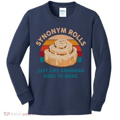 Funny Gift Synonym Rolls English Teacher Student Retro Kids Long Sleeve Shirt
