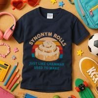 Funny Gift Synonym Rolls English Teacher Student Retro Kids T-Shirt thumb 3