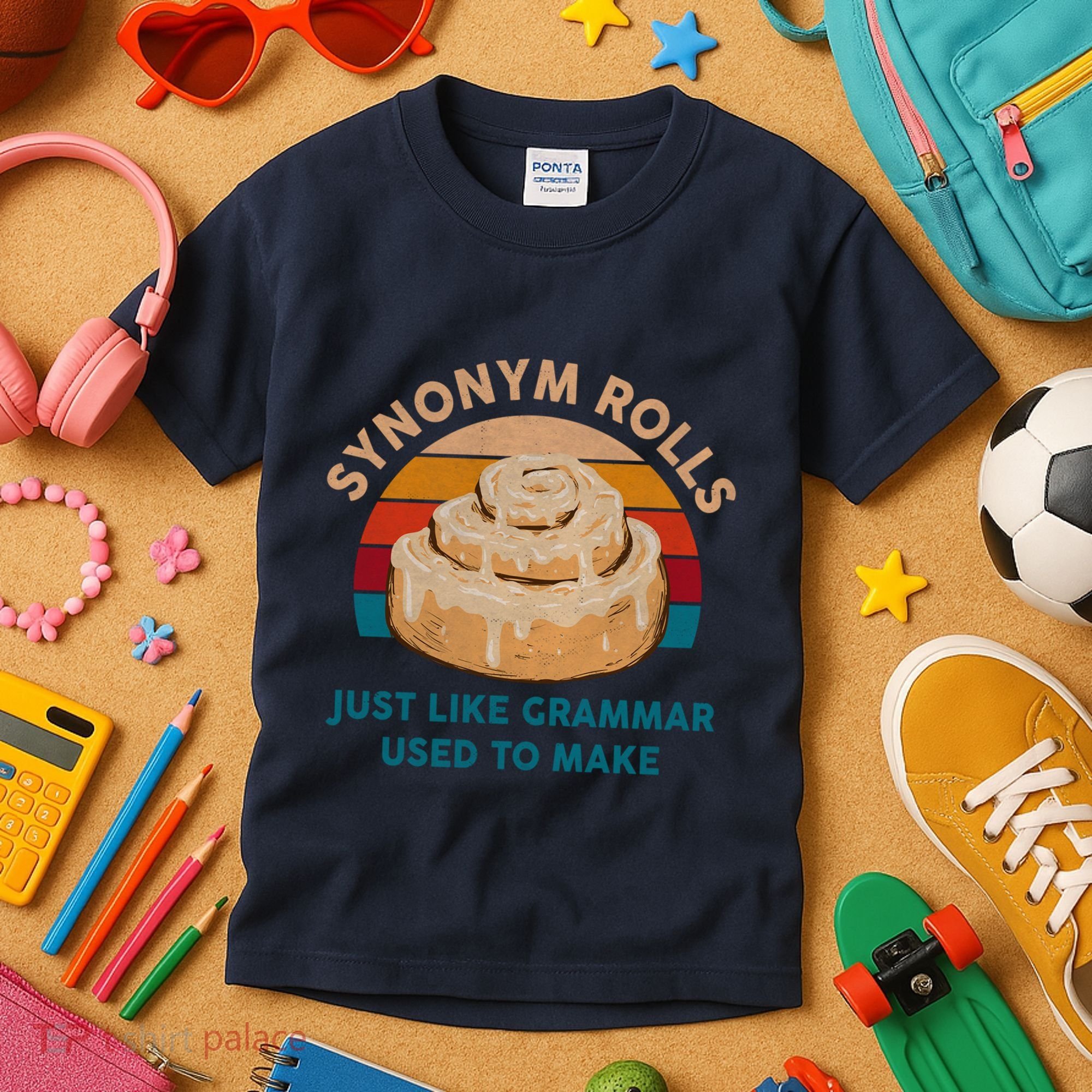 Funny Gift Synonym Rolls English Teacher Student Retro Kids T-Shirt