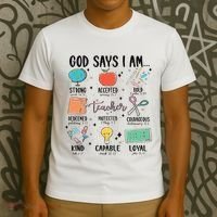 Funny God Says I Am Teacher Bible Verse Christian Teacher Teacher God Says T-Shirt thumb 3