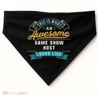 Funny Game Show Host Awesome Job Occupation Graduation USA-Made Doggie Bandana thumb 0