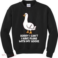 Funny Goose Sorry I CanT I Have Plans With My Goose Kids Sweatshirt thumb 0