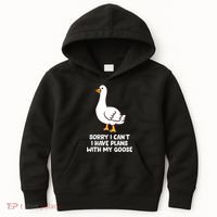 Funny Goose Sorry I CanT I Have Plans With My Goose Kids Hoodie thumb 0