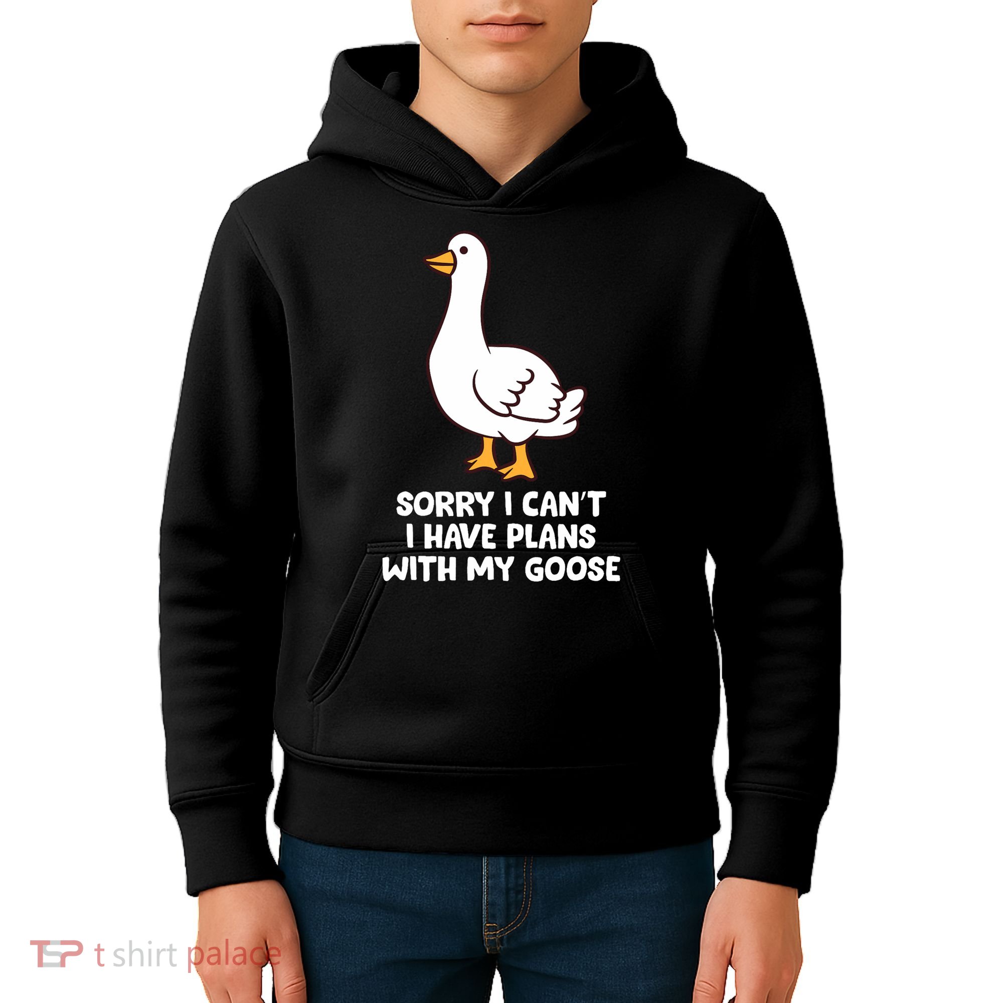 Funny Goose Sorry I CanT I Have Plans With My Goose Kids Hoodie