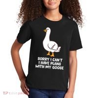 Funny Goose Sorry I CanT I Have Plans With My Goose Kids T-Shirt thumb 2
