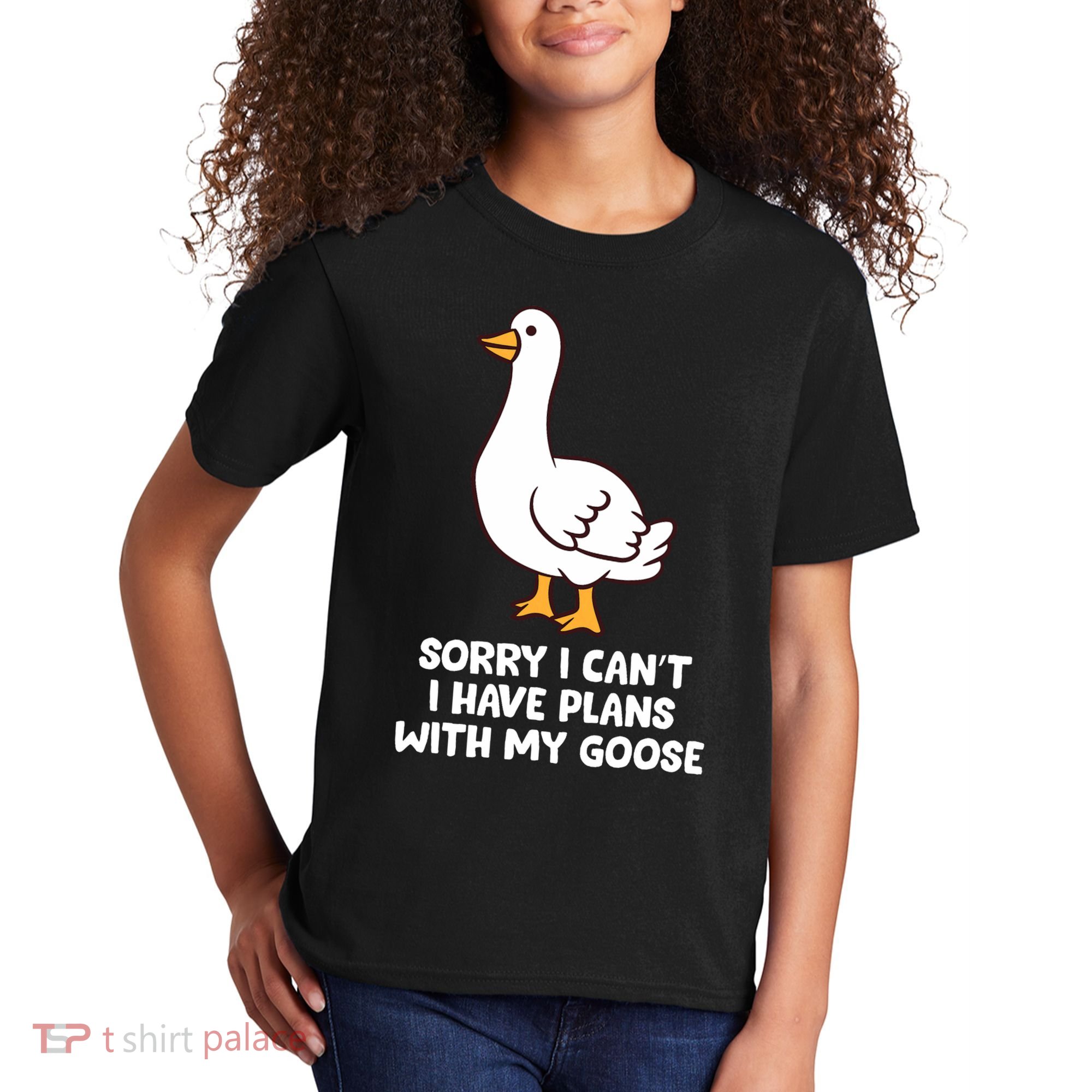 Funny Goose Sorry I CanT I Have Plans With My Goose Kids T-Shirt