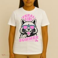 Feral Girl Summer Raccoon Vintage T-Shirt thumb 4