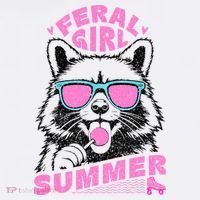 Feral Girl Summer Raccoon Vintage T-Shirt thumb 7