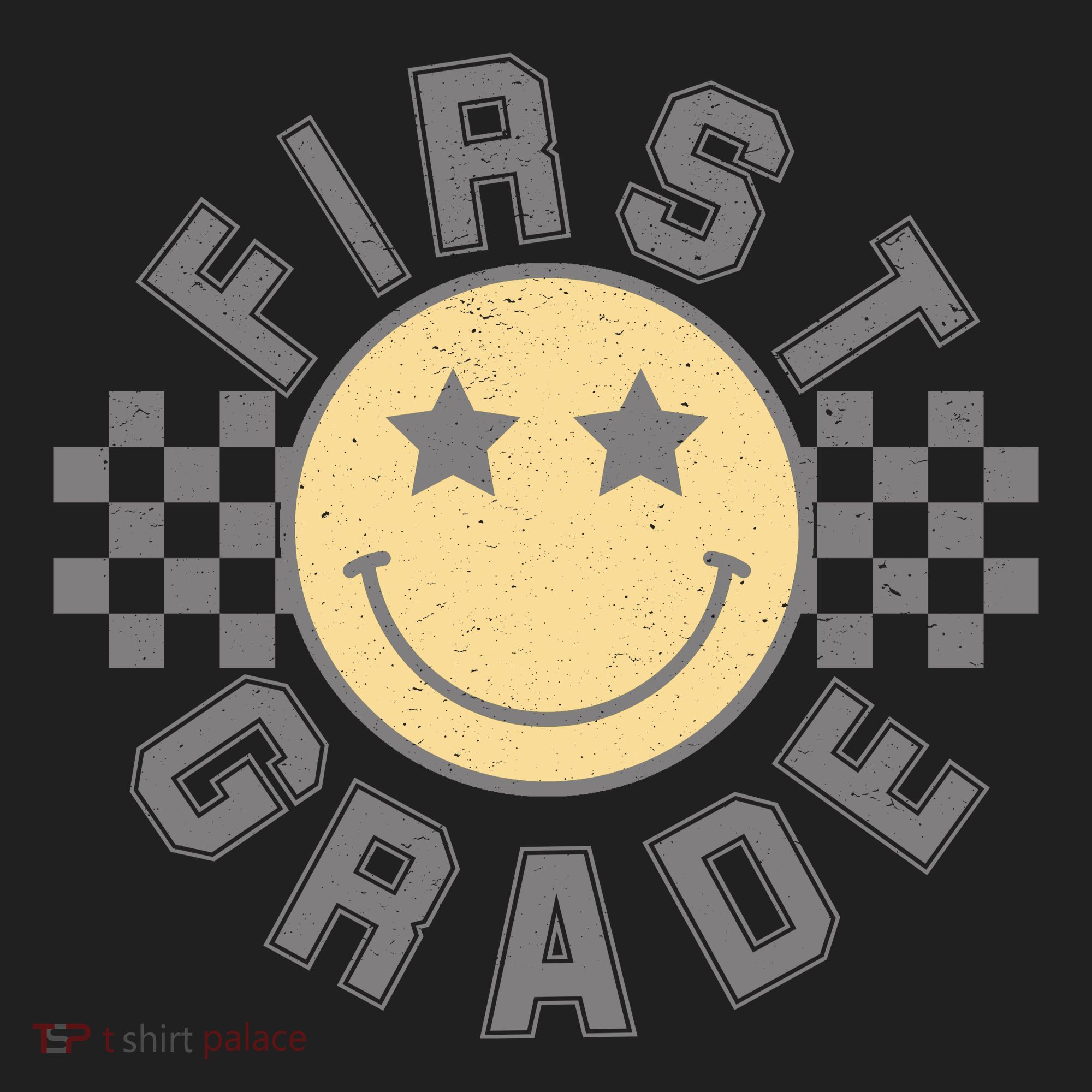 First Grade Star Smile Checker Back To School Retro Women's Sweatshirt