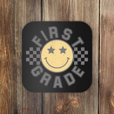 First Grade Star Smile Checker Back To School Retro Coaster