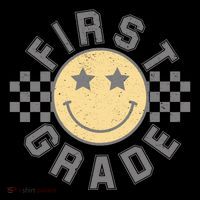 First Grade Star Smile Checker Back To School Retro Toddler Hoodie thumb 2