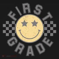 First Grade Star Smile Checker Back To School Retro Tote Bag thumb 4